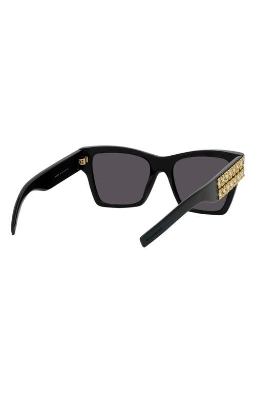 Shop Givenchy Plumeties 54mm Square Sunglasses In Shiny Black/smoke