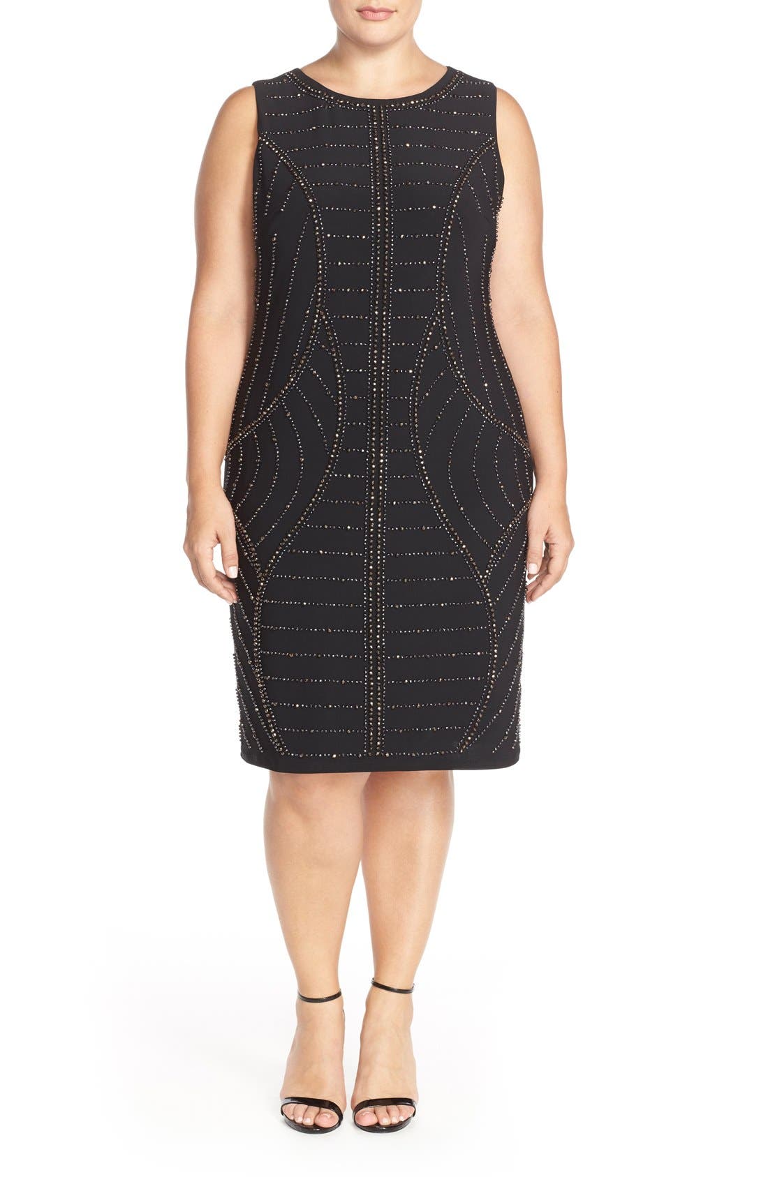 Chetta B Beaded Sheath Dress (Plus Size) | Nordstrom