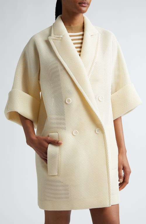 Shop Max Mara Quato Honeycomb Texture Oversize Jacket In Vanilla