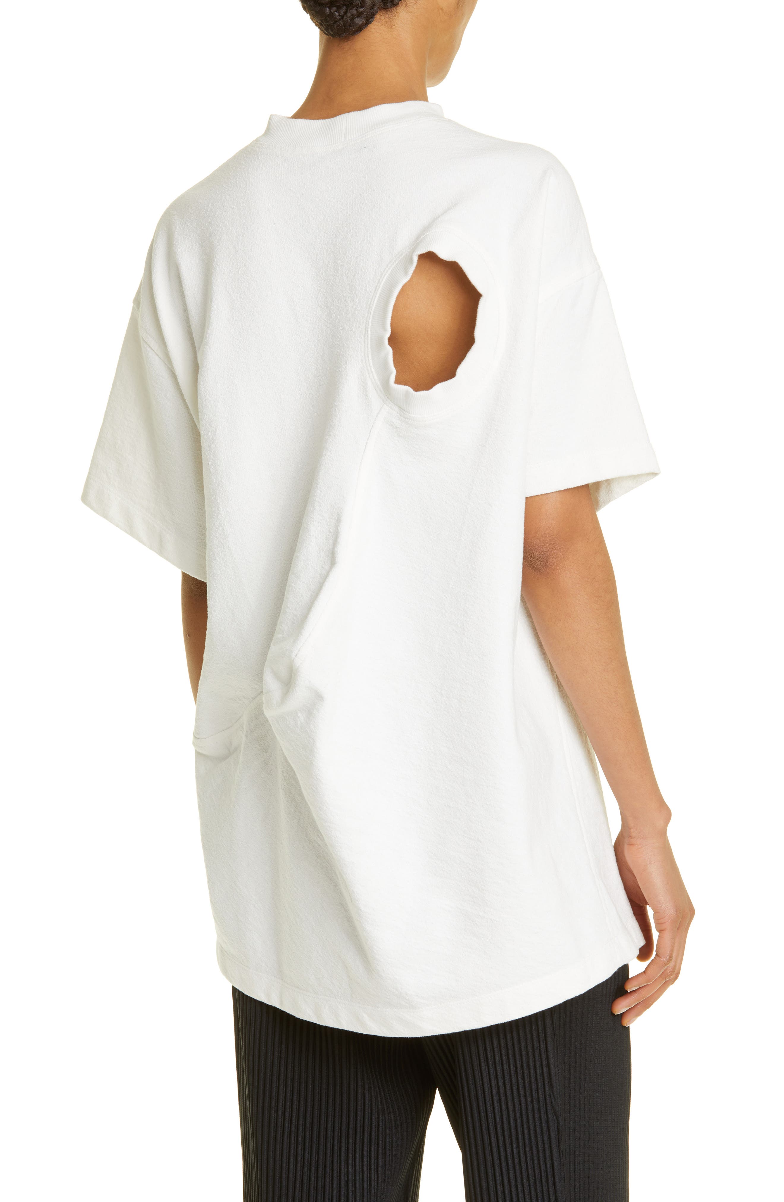 MELITTA BAUMEISTER Twisted Cotton T-Shirt in Off White | Smart Closet