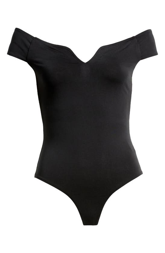 Shop Rue Sophie Liel Off The Shoulder Bodysuit In Black