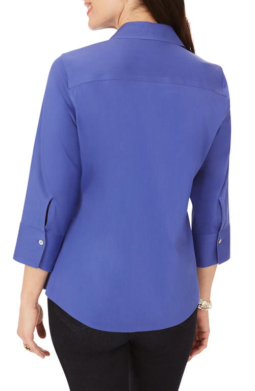 Shop Foxcroft Mary Button-up Blouse In Purple Topaz