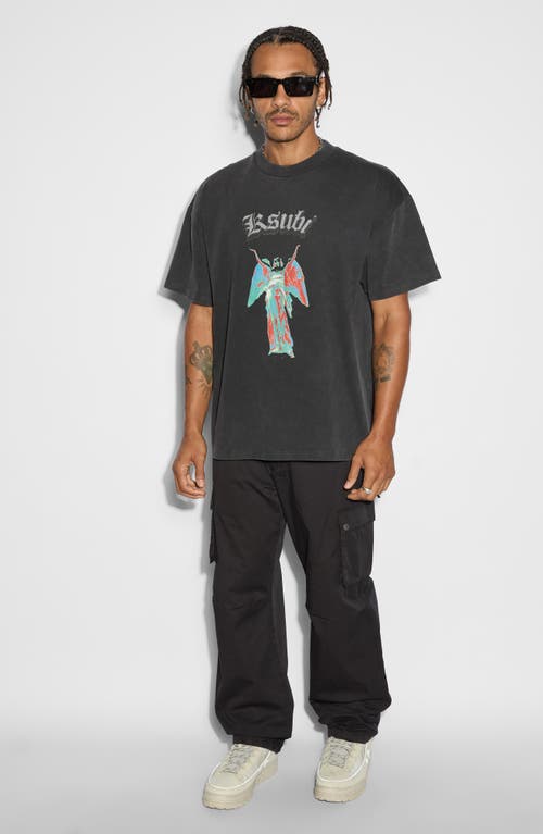 Shop Ksubi Angelik Ekcess Oversize Graphic T-shirt In Black