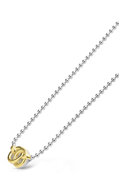 Lagos Two-tone Interlocking Circle Pendant Ball Chain Necklace In Two-tone