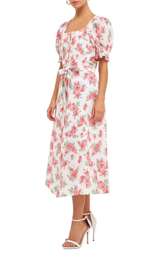 ENDLESS ROSE ENDLESS ROSE FLORAL LINEN & COTTON SHIRTDRESS