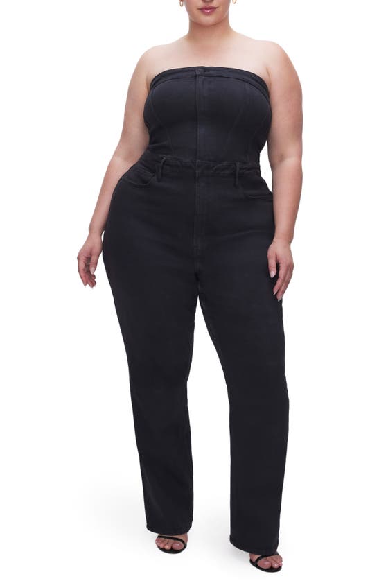 Shop Good American Strapless Tube Jumpsuit In Black269