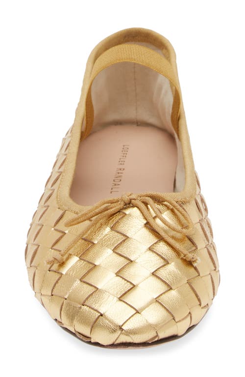 Loeffler Randall Leonie Metallic Woven Leather Ballerina Flats In Gold