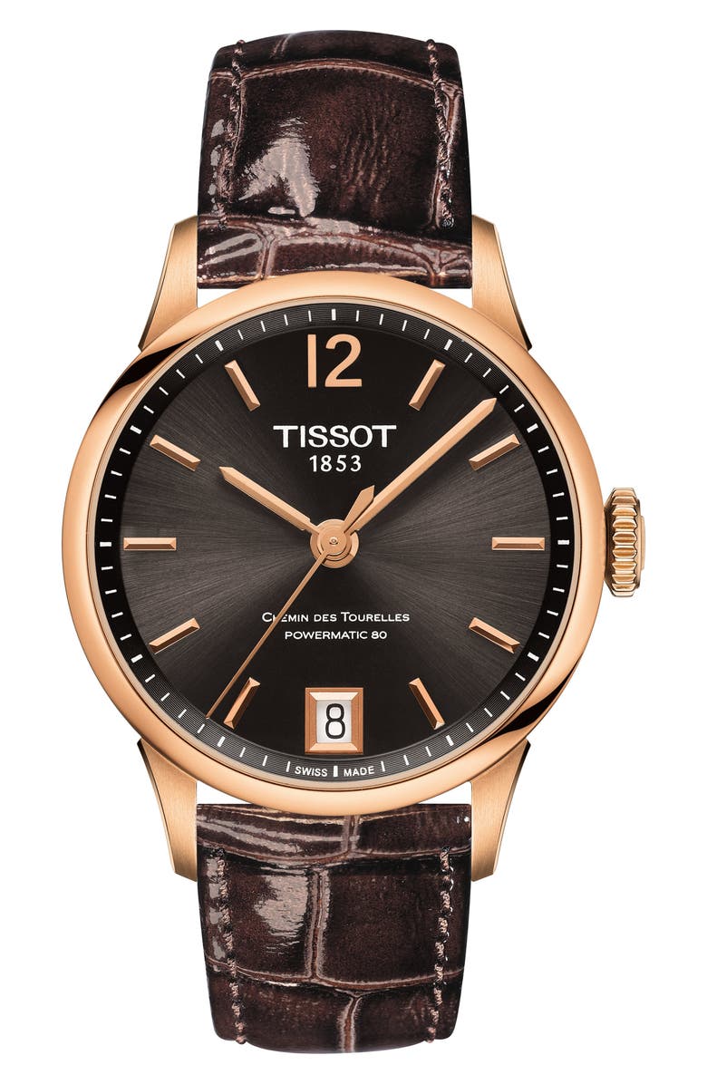 TIssot Chemin des Tourelles Powermatic 80 Lady Leather Strap Watch, 32mm Nordstrom TIssot Chemin des Tourelles Powermatic 80 Lady Leather Strap Watch, 32mm Nordstrom