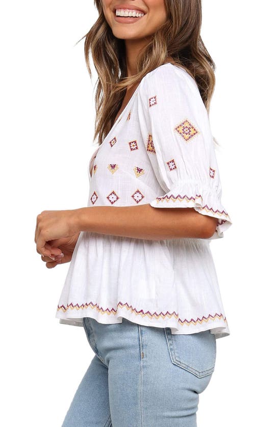 Petal And Pup Petal & Pup Dawstron Embroidered Cotton & Linen Top In White