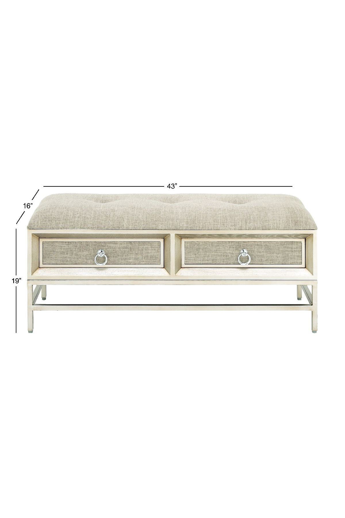 Willow Row Multi Contemporary Cushioned Storage Bench In Beige/khaki