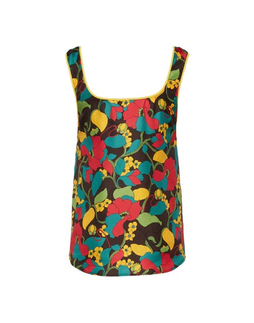 La Doublej Twirl Top In Vines Brown