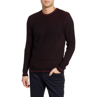 Vince Camuto Slim Fit Tipped Crewneck Sweater, Black