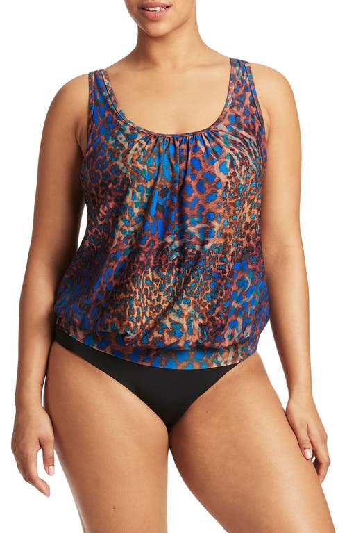 Sea Level Multifit Blouson Tankini Top in Blue at Nordstrom, Size 8 Us