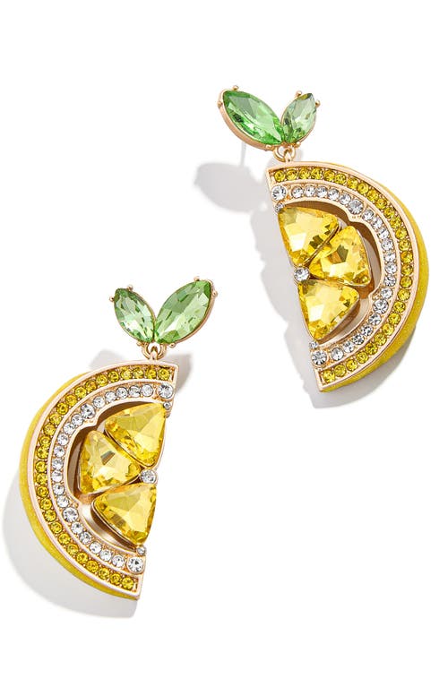 Main Squeeze Drop Statement Earrings in Yellow