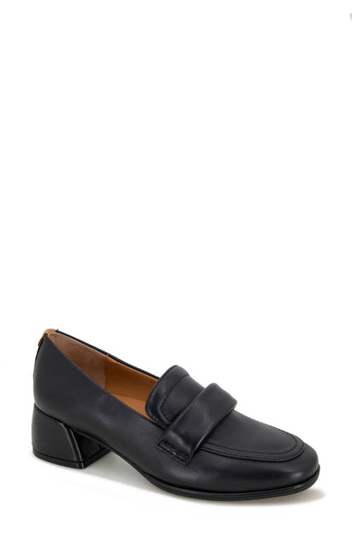 Easton Loafer Pump in Black Leather