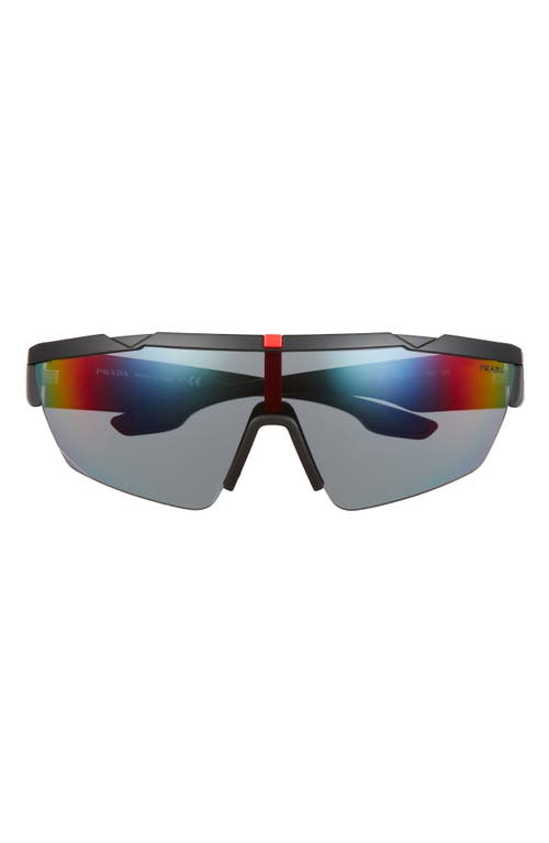 Prada 170mm Mirrored Shield Sunglasses In Gray