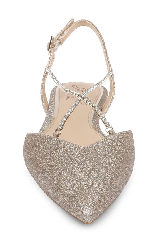 Jewel Badgley Mischka Alanna Pointed Toe Flat In Light Gold