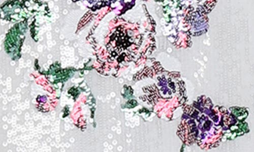 Shop Helsi Bobbie Floral Sequin Sleeveless Midi Gown In Violet Floral