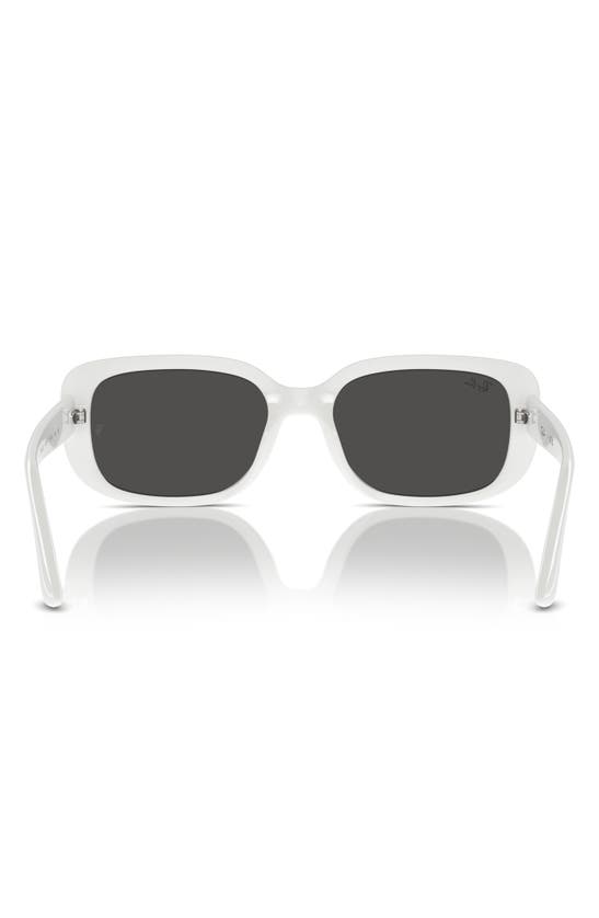 Ray Ban 56mm Pillow Rectangular Sunglasses In White