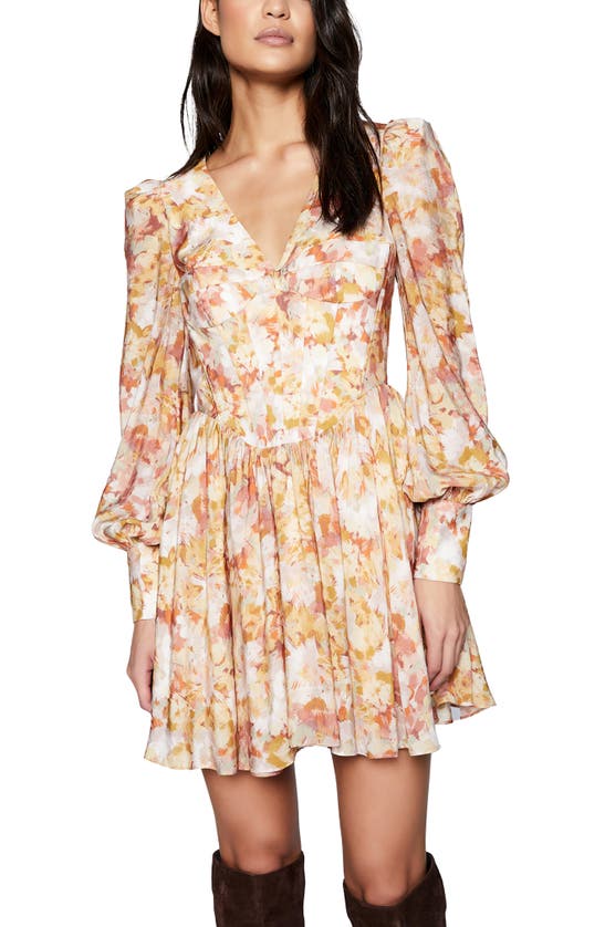 Bardot Zelina Floral Minidress In Orange Abstract