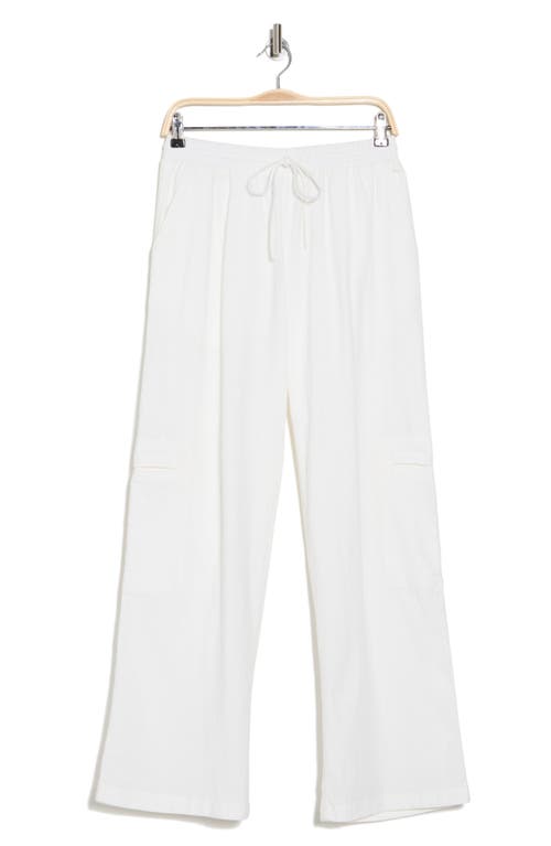 Shop Abound Flowy Tie Waist Cotton & Linen Pants In White Blanc