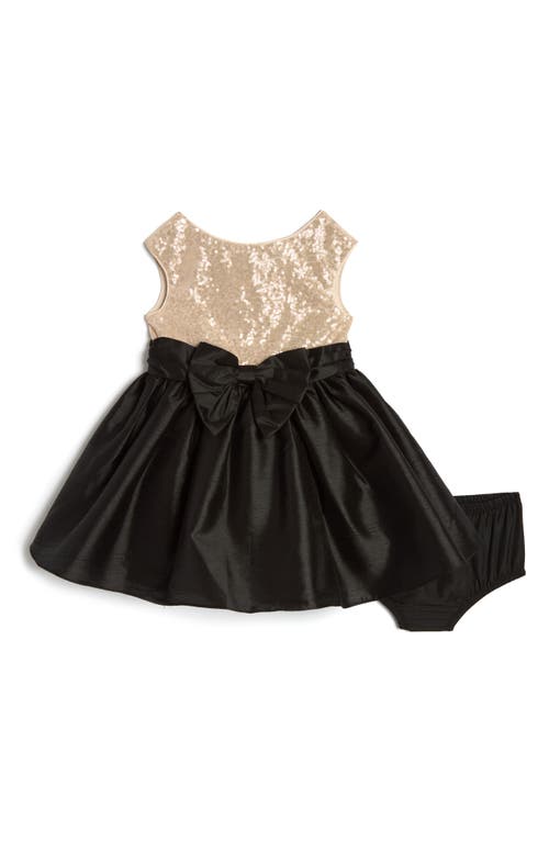 Pippa & Julie Alicia Sequin Satin High-Low Party Dress in Black 