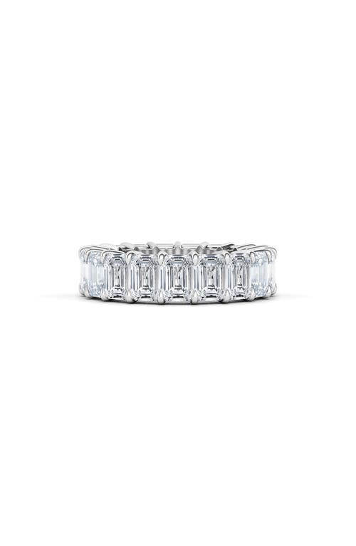 HAUTECARAT HAUTECARAT EMERALD CUT LAB CREATED DIAMOND 18K GOLD ETERNITY BAND