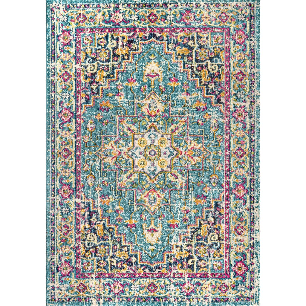 Jonathan Y Brooklyn Geometric Medallion Area Rug In Blue/multi