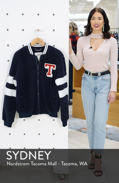 tommy jeans teddy bomber jacket