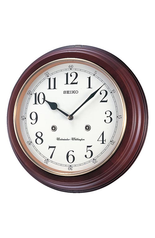 Seiko Chimes Roman 12-Inch Woodgrain Wall Clock in Brown at Nordstrom
