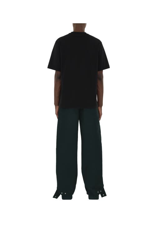 Burberry Black T-shirt With Contrasting Equestrian Knight Print In Cotton Man In Black