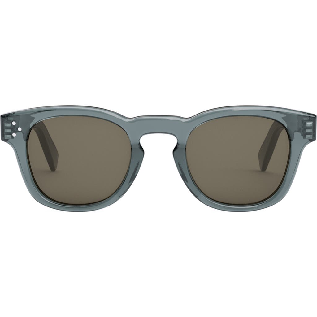 Celine Bold 3 Dots 49mm Square Sunglasses In Shiny Light Blue/roviex