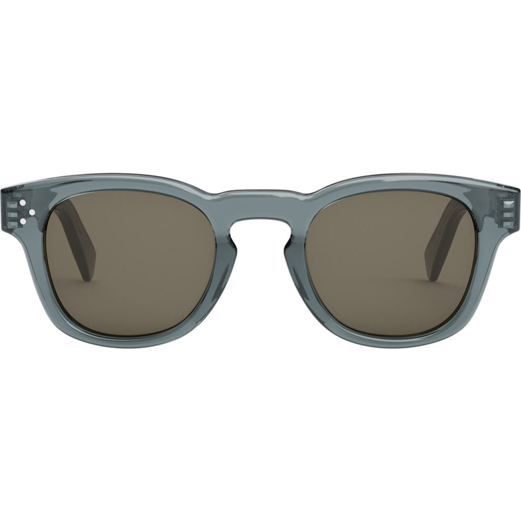 Celine Bold 3 Dots 49mm Square Sunglasses In Shiny Light Blue/roviex