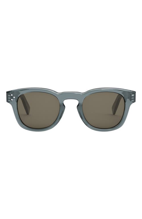 CELINE Bold 3 Dots 49mm Square Sunglasses in Shiny Light Blue /Roviex at Nordstrom