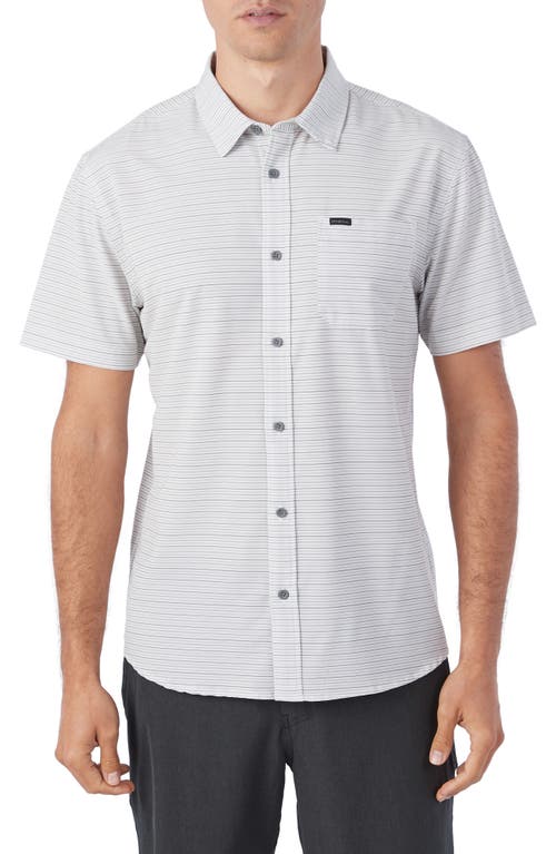 O'Neill TRVLR Traverse Stripe UPF 50+ Button-Up Shirt in Fog
