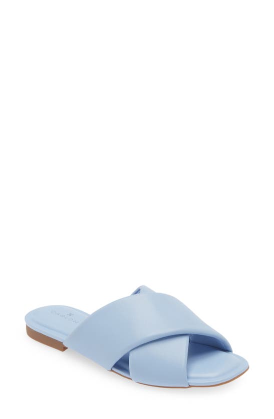 Caslon Calla Slide Sandal In Blue Chambray