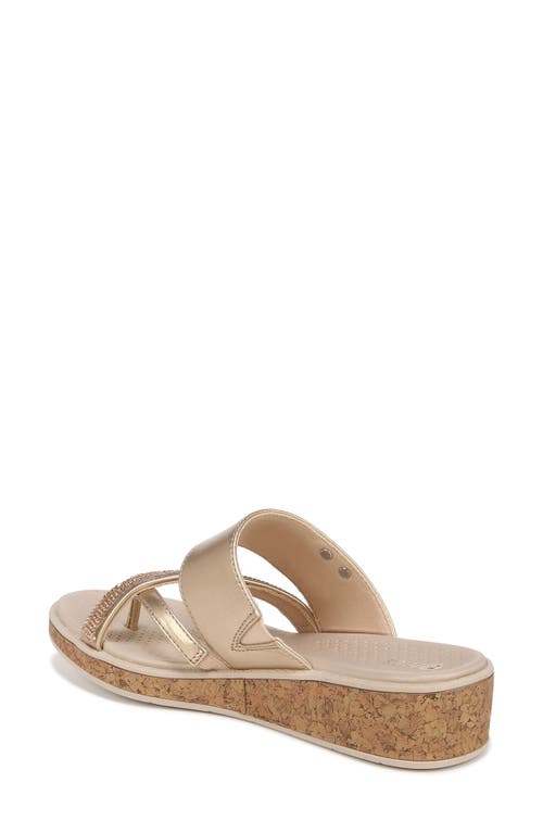 Shop Bzees Bora Bright Slide Sandal In Gold Faux Leather