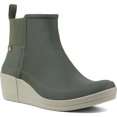 Bogs Vista Waterproof Wedge Rain Bootie, Green