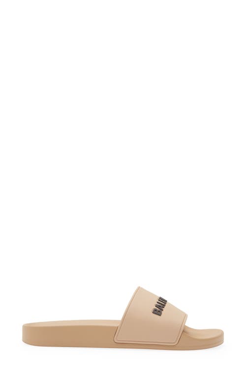 Balenciaga Logo Slide In Beige/black