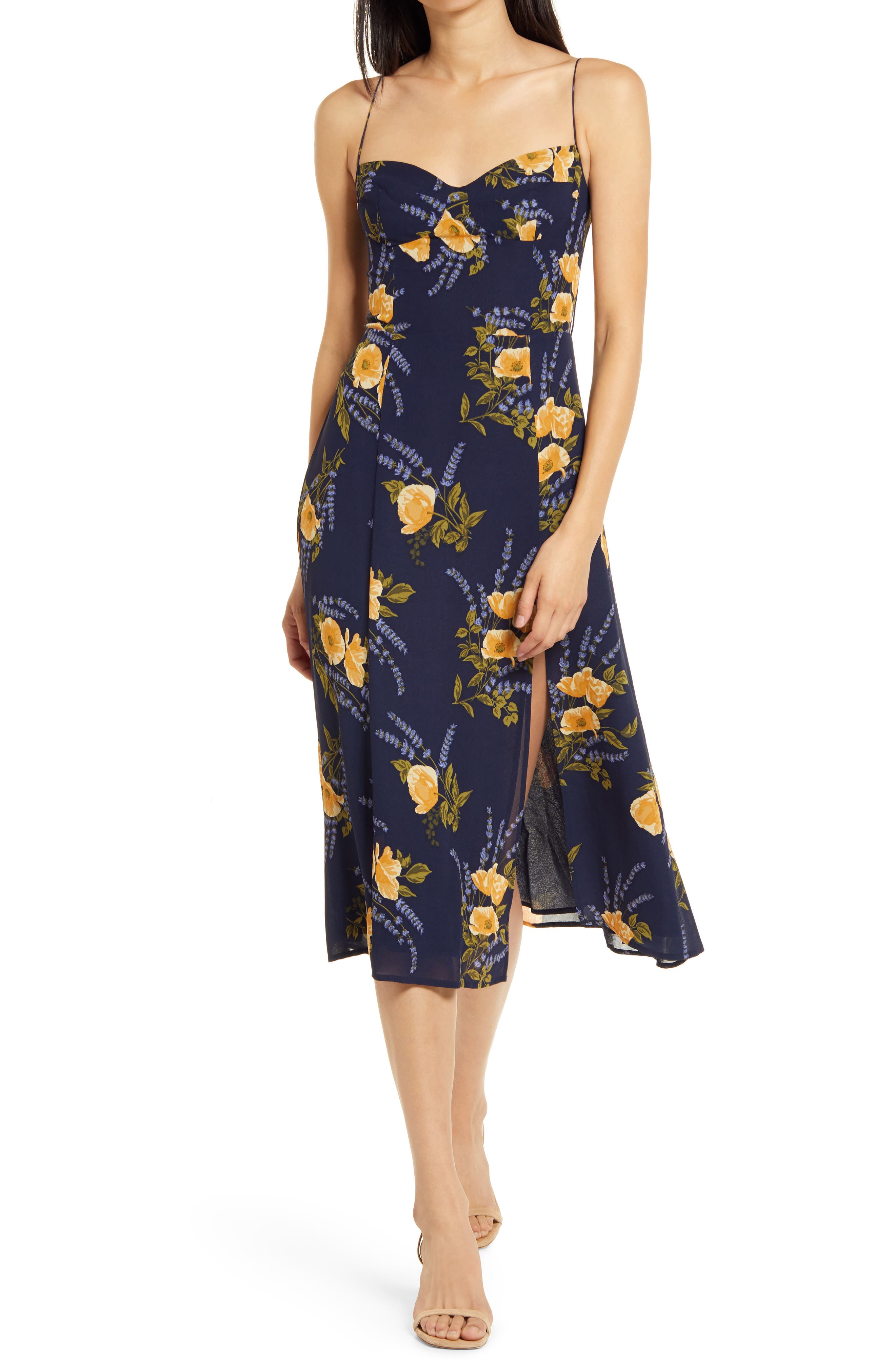 nordstrom navy blue long dress