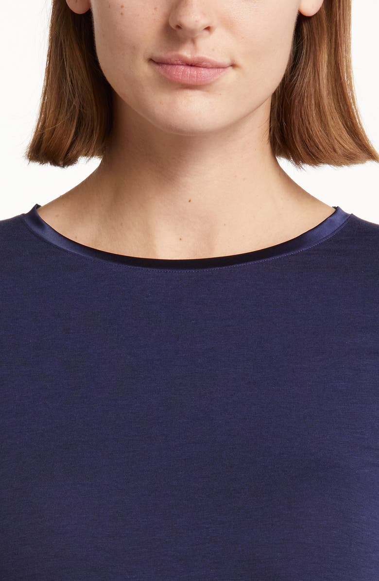 Oroblu Perfect Line Satin Trim Stretch Cotton & Modal T-Shirt | Nordstrom