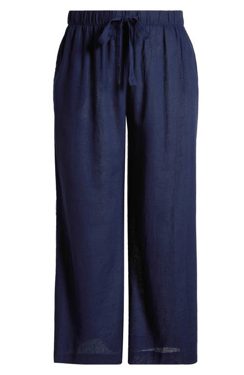 Shop Nordstrom Vacation Linen Blend Pajama Pants In Navy Peacoat