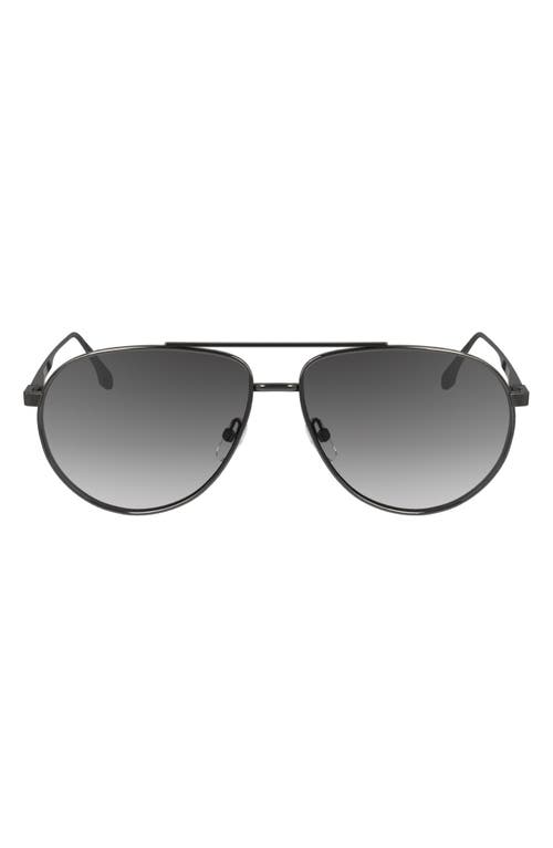 Shop Victoria Beckham V Line 61mm Aviator Sunglasses In Gun/grey Gradient