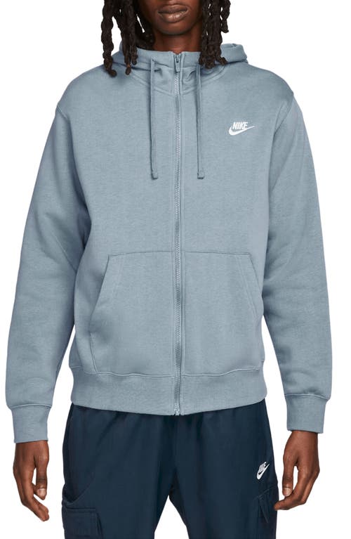 Nike Men s Club Zip Up Logo Hoodie in Ashen Slate Ashen Slate Smart Closet