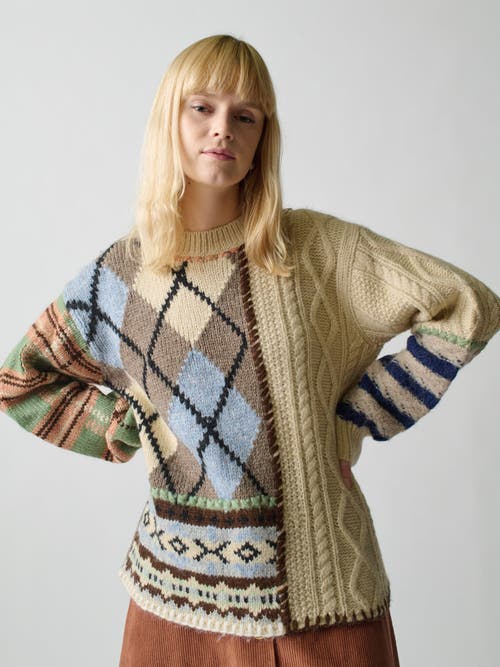 LINGUA FRANCA LINGUA FRANCA HUTTON PATCHWORK CREWNECK 