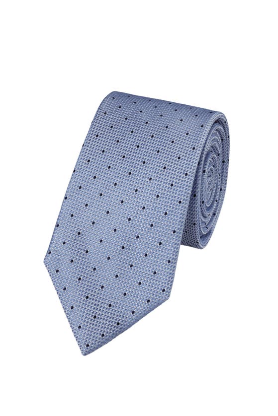 Shop Charles Tyrwhitt Spot Silk Stain Resistant Tie In Sky Blue