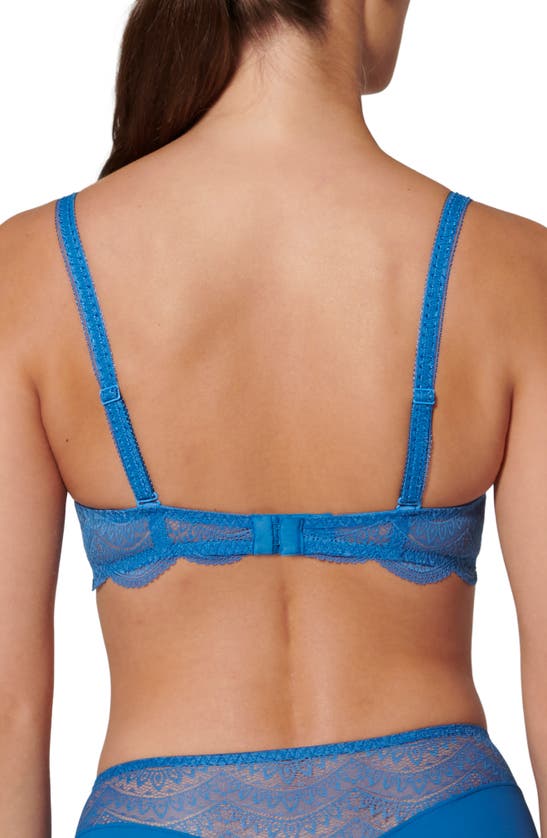 Shop Simone Perele Karma Underwire Lace Demi Bra In Myosotis Blue