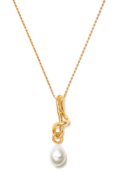 Missoma Molten Baroque Pearl Pendant Necklace in Gold at Nordstrom