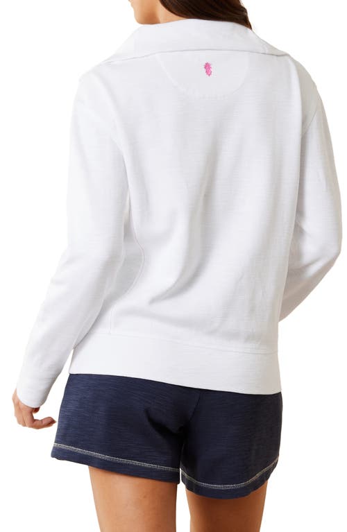 Shop Tommy Bahama Tobago Bay Cotton Blend Half Zip Pullover In White