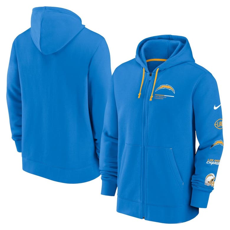 Nike Team Surrey (NFL Los Angeles Chargers) Men's Full-Zip Hoodie.